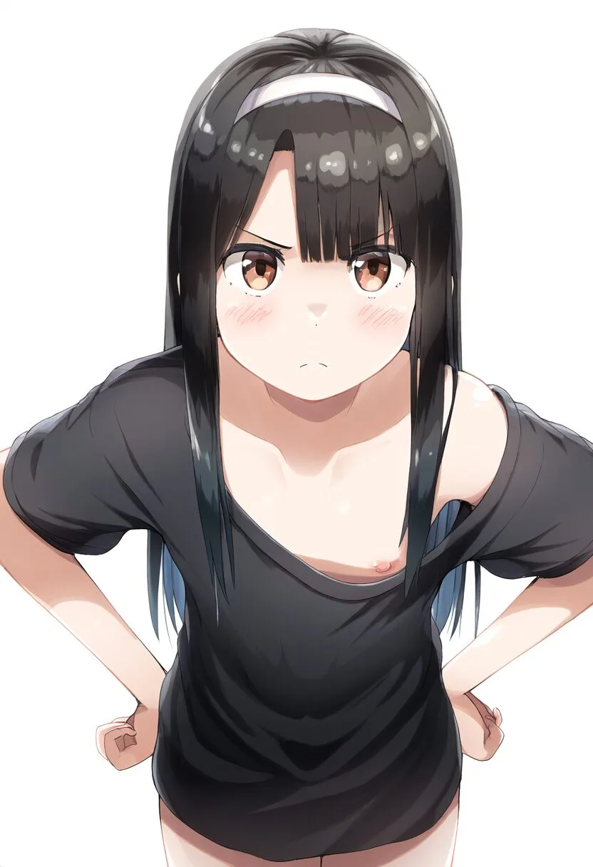 ヘアバンドをした女子は怒っている