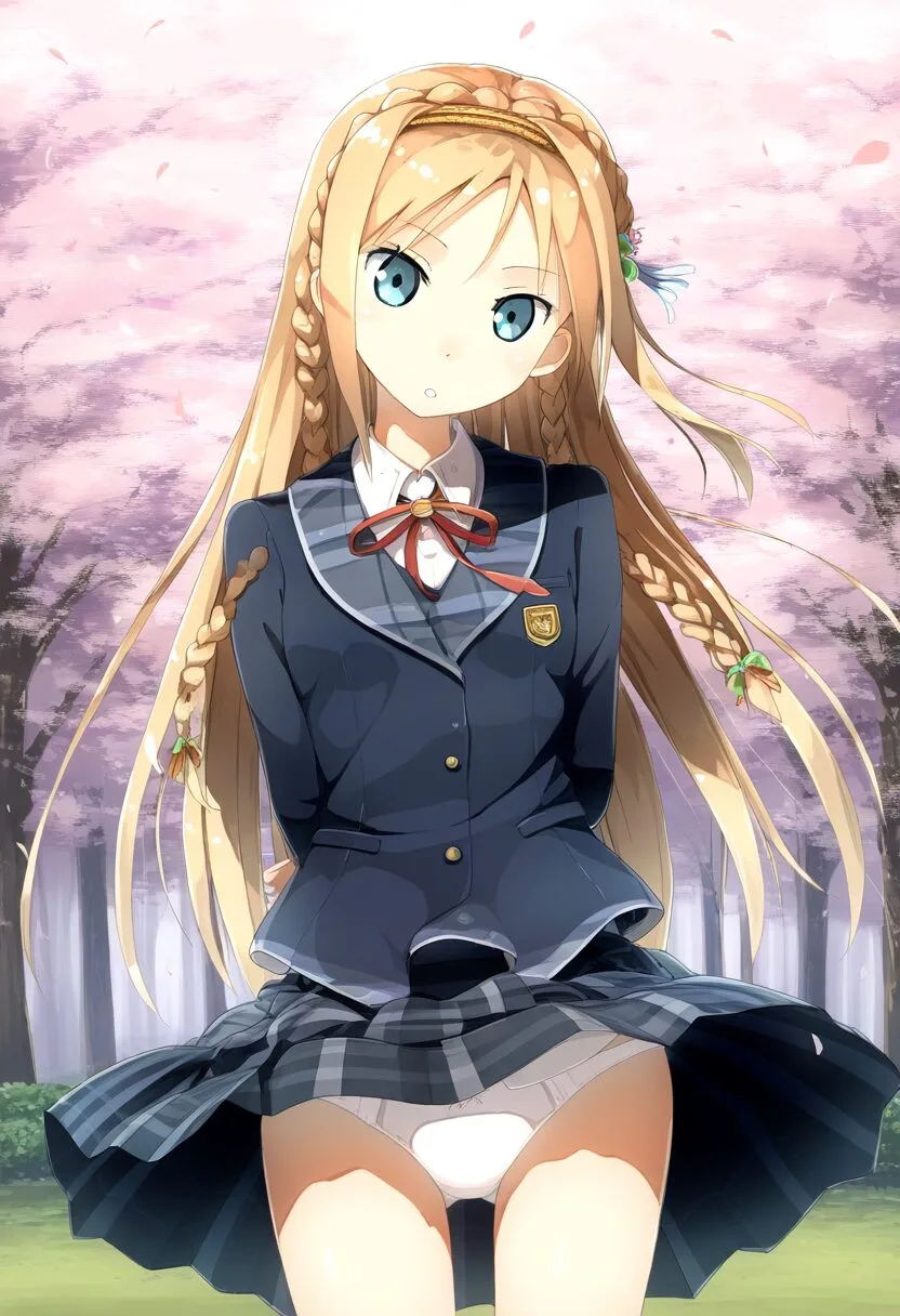 パンチラ金髪の女の子