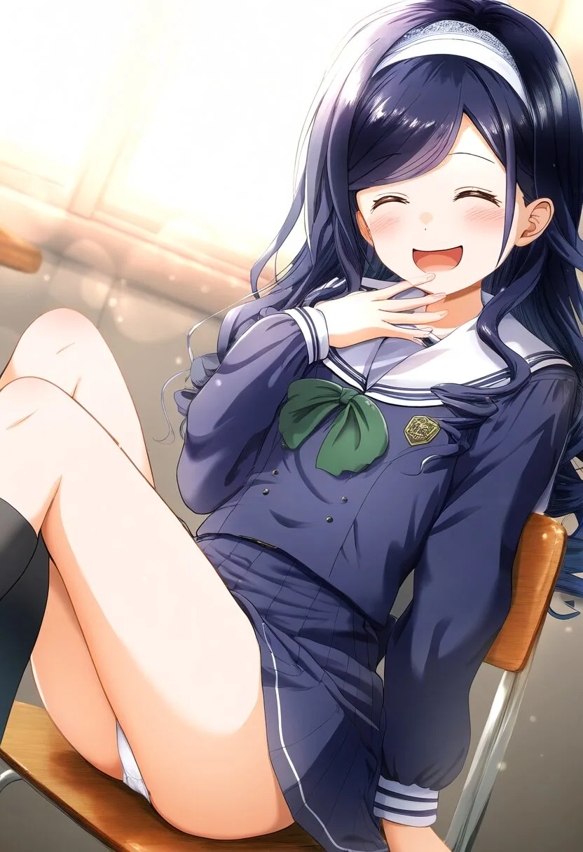 丸見えなちょっと天パの女子