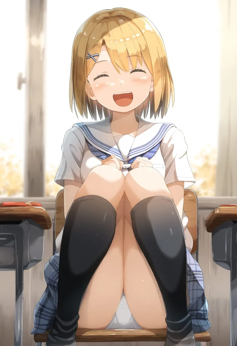 可愛らしい金髪女子は丸見え