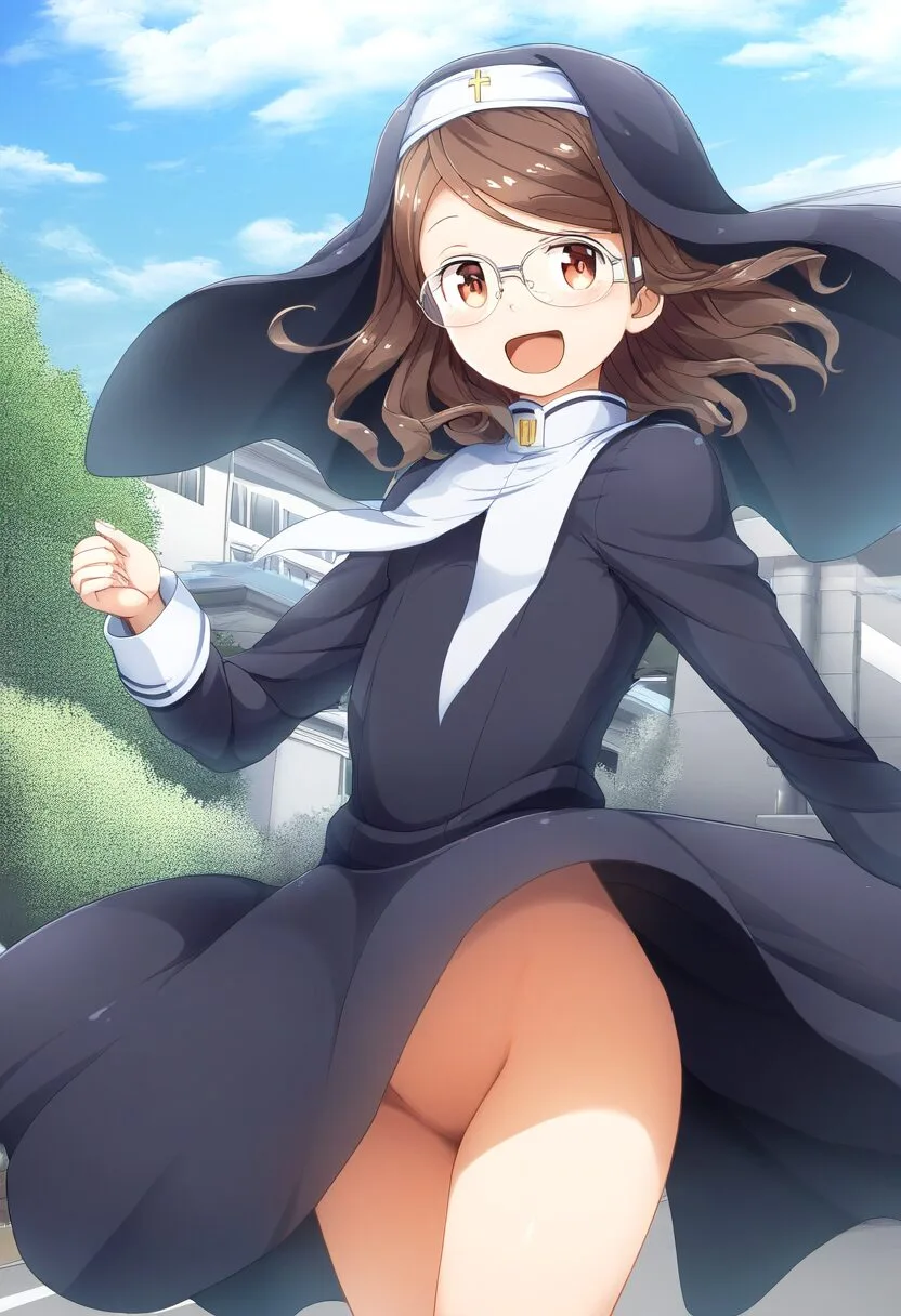 清華さんはお尻見えてるのに笑顔