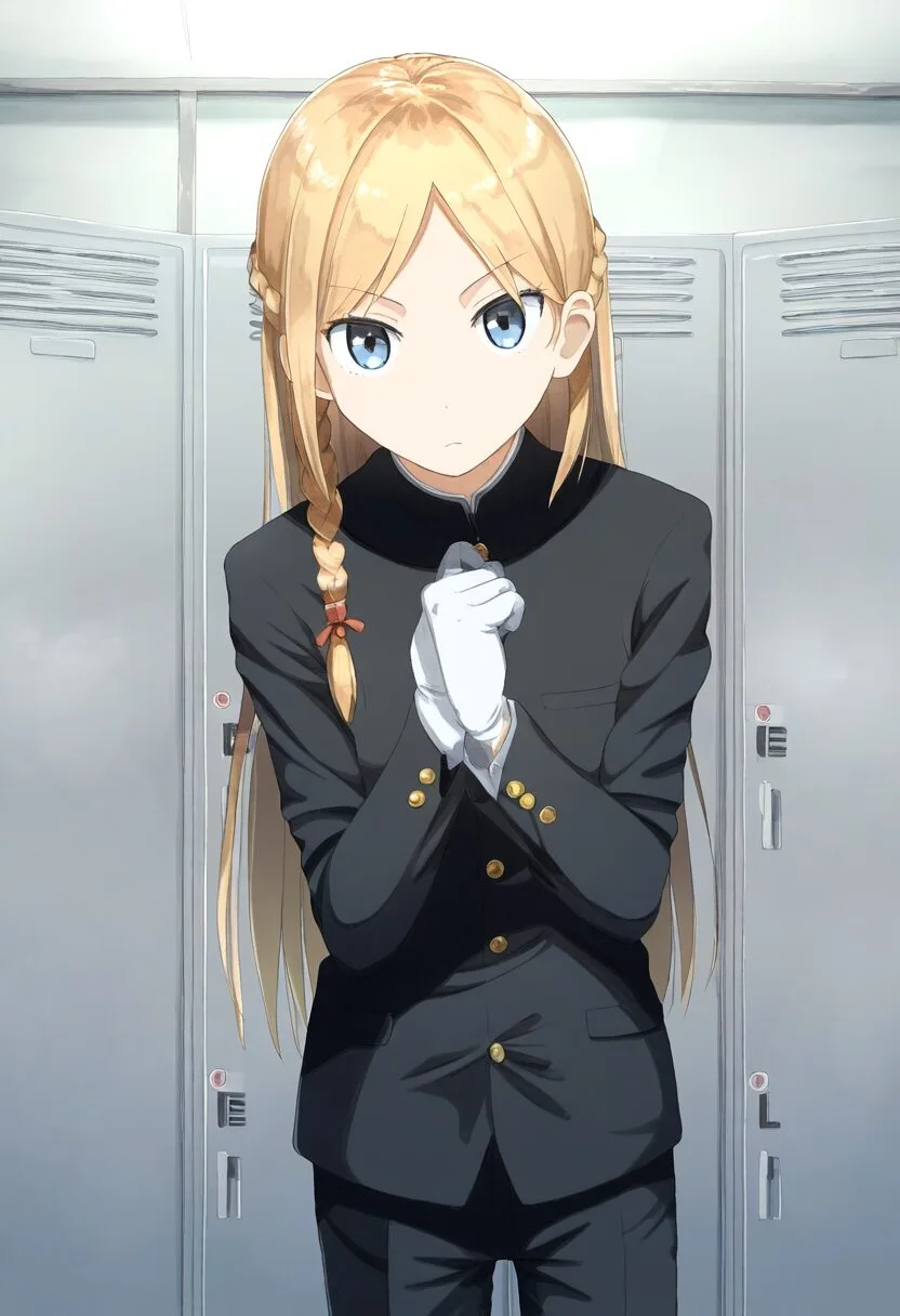 金髪の女の子は学ランを着ている