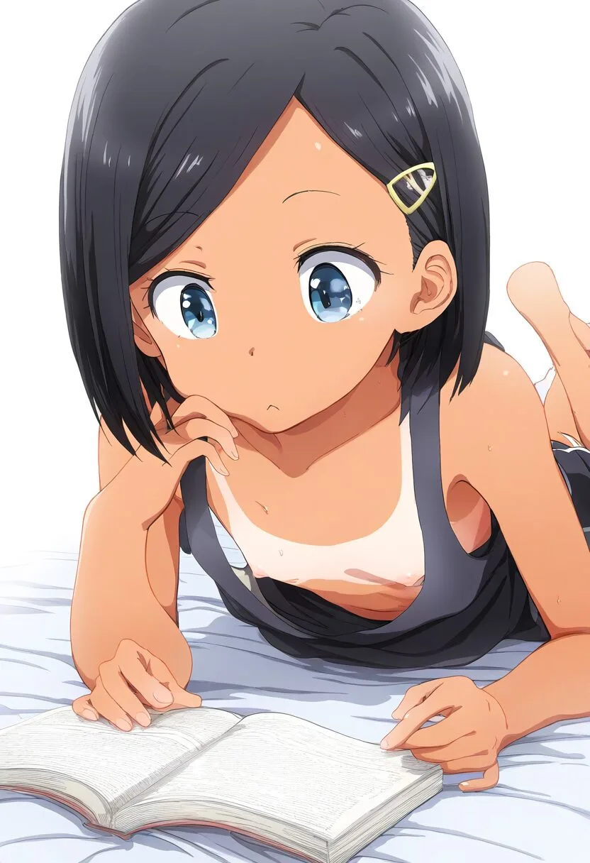 みおは読書中