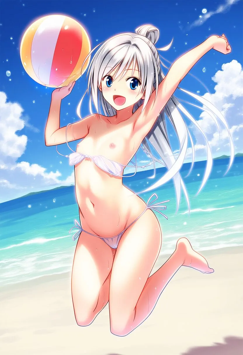 ポロリしちゃってる銀髪縦ロール女子