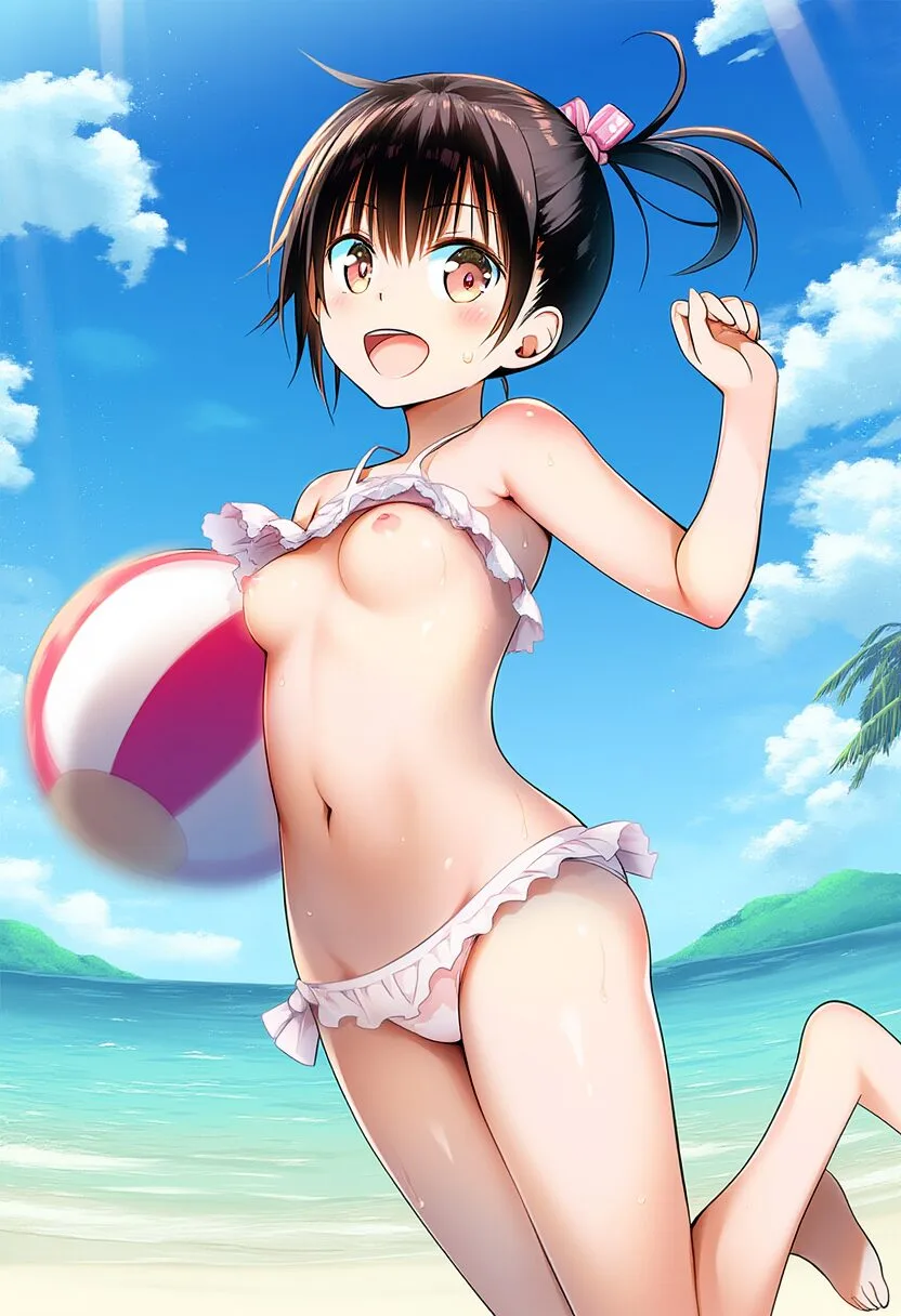 短髪元気女子はポロリに気づかない