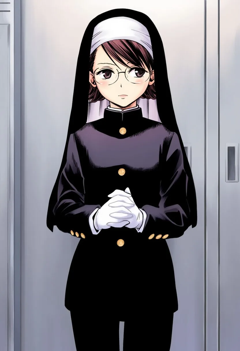 みのりちゃんは学生服を着ている
