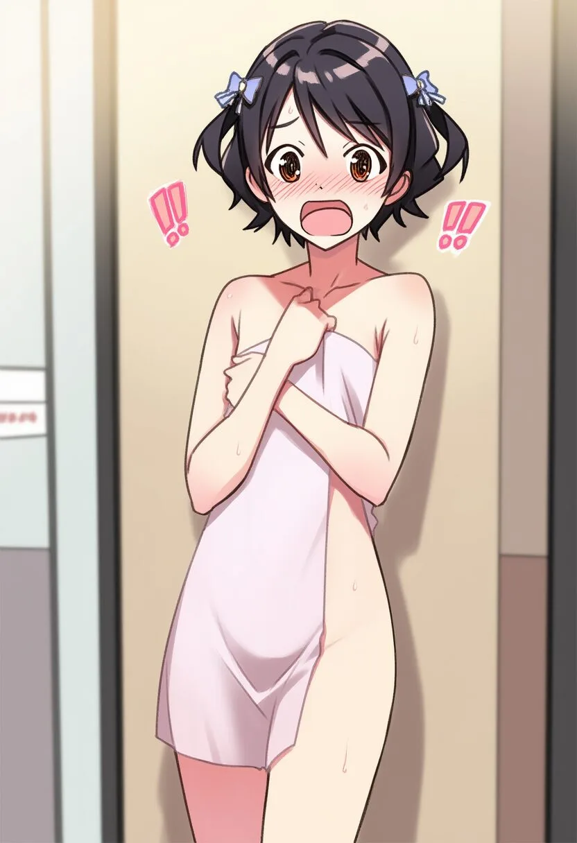 黒髪女子はシャワーで汗をながす