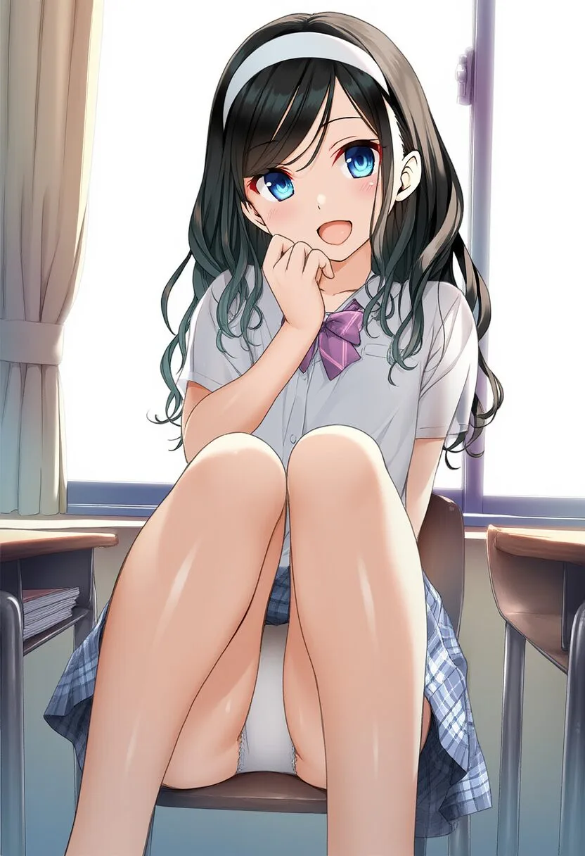 パンツ見えちゃってる可愛らしい女子