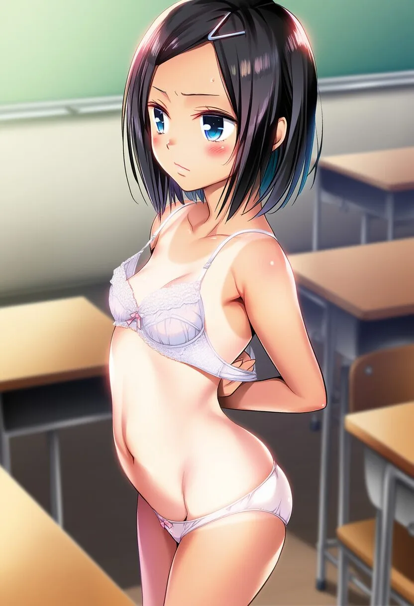 ブラからちょっと見えるみおの乳首
