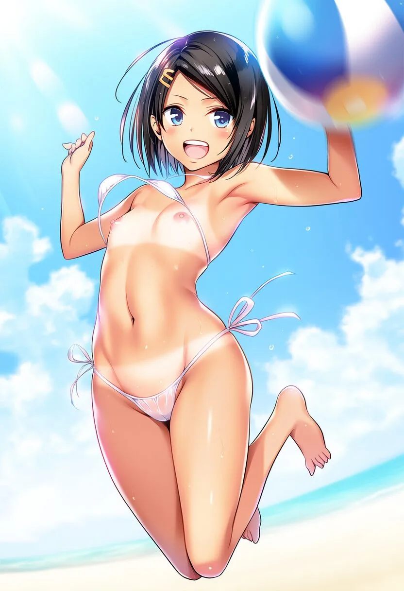 スポーティーな女子はポロリに気づかない