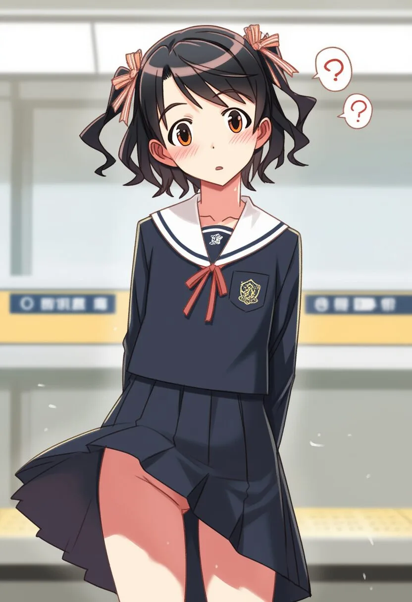 歌原みつきは駅でスカート捲れ上がる