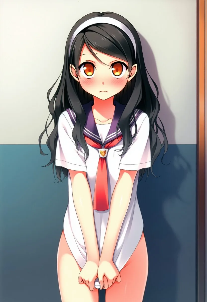 ヘアバンドの女子は恥ずかしい系の罰を受けている
