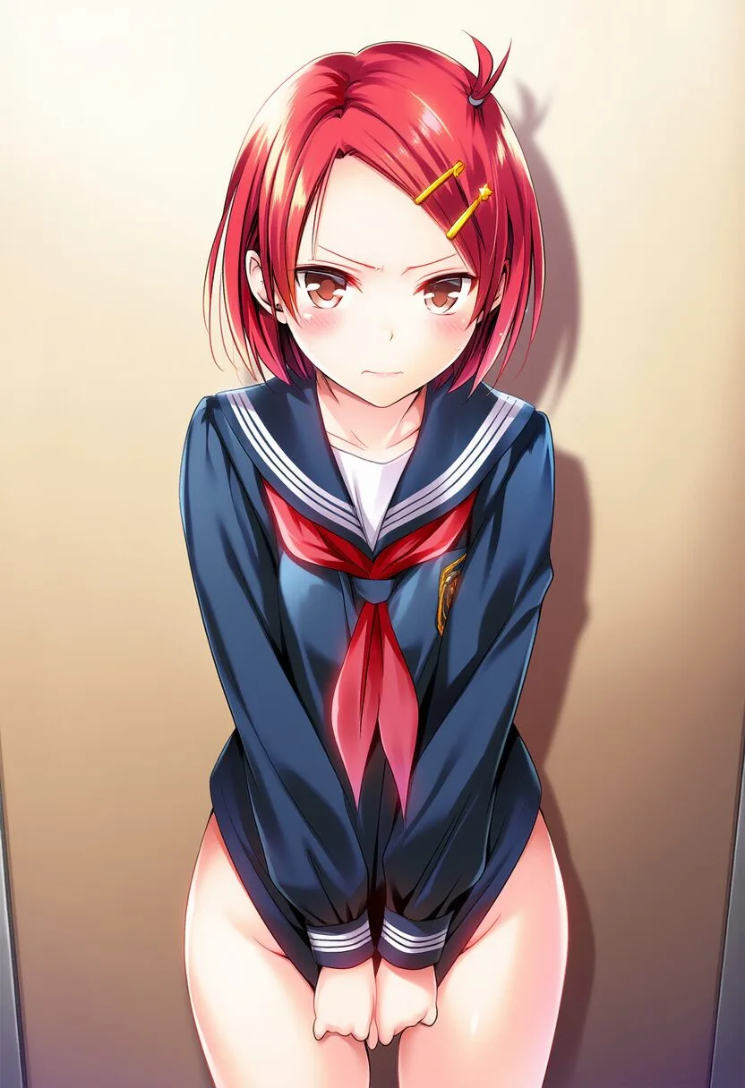 あかねはやらかして廊下にボトムレスで立たされる