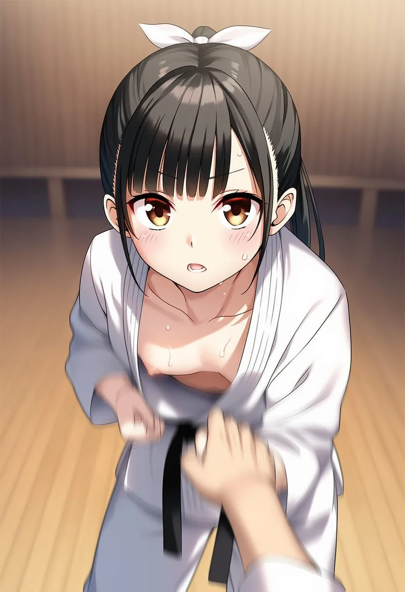 みつきと柔道中におっぱいチラリ