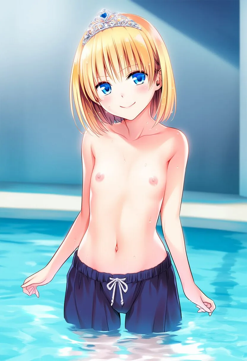 顔が近いトップレスの王国の姫