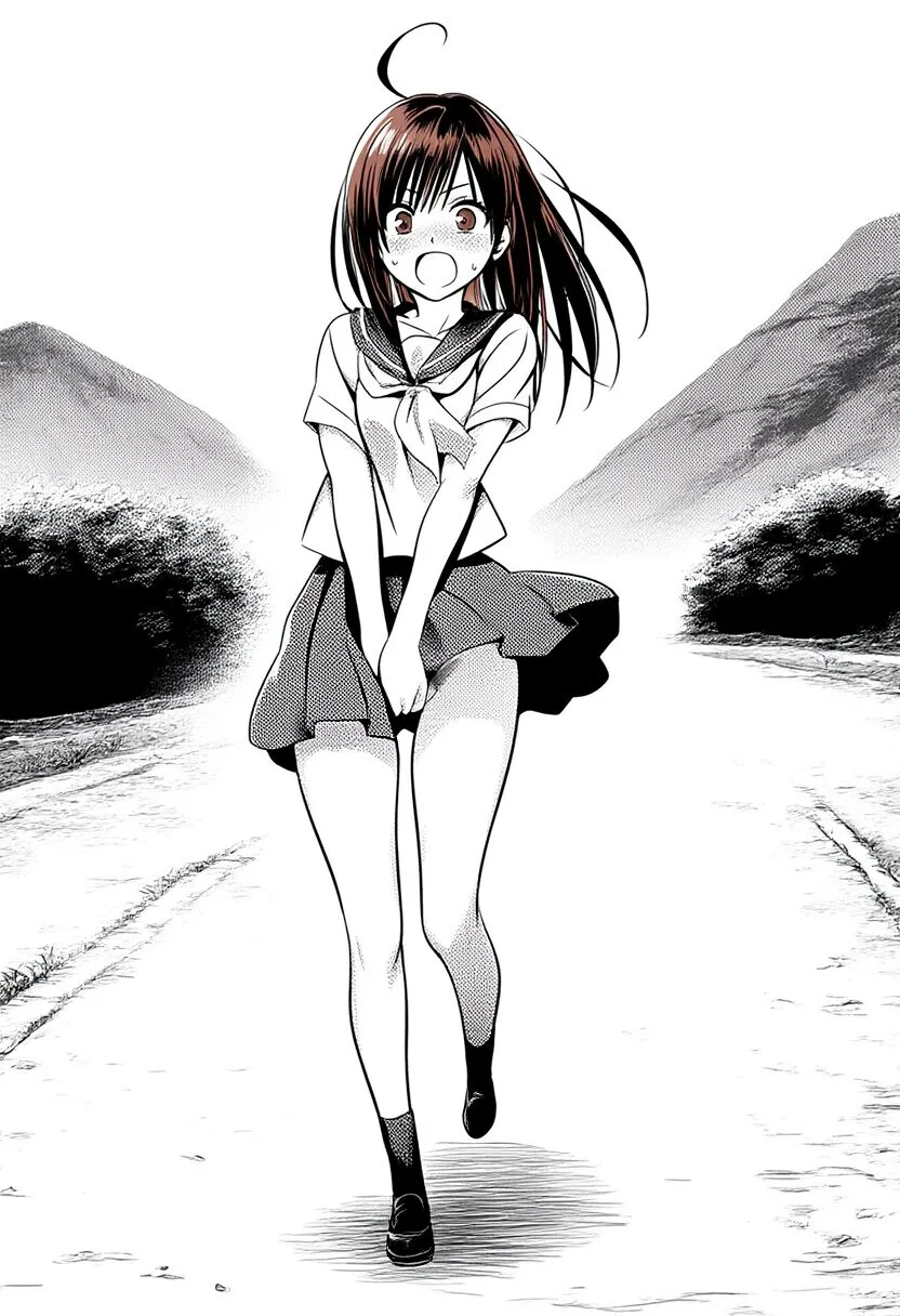 あおいのスカートが捲れ上がってるが、中身はノーパン