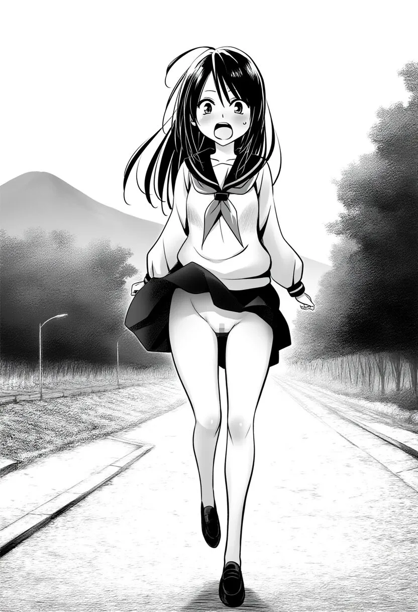優しそうなお姉さんのスカートが捲れ上がってるが、中身はノーパン