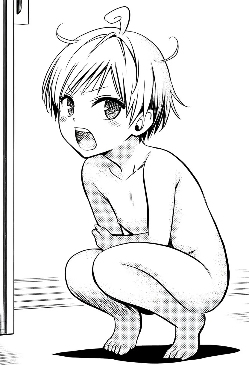 ボーイッシュ女子は恥ずかしくて座り込んでいる