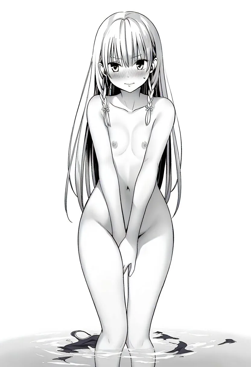 金髪娘はプールで全裸になっちゃった