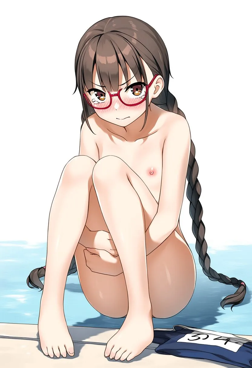 メガネおさげ女子は犯されて怒っている