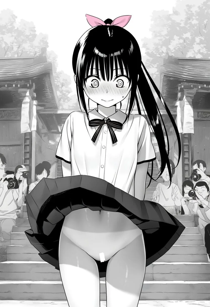 黒髪ポニテスポーティ女子はノーパンで撮影されている
