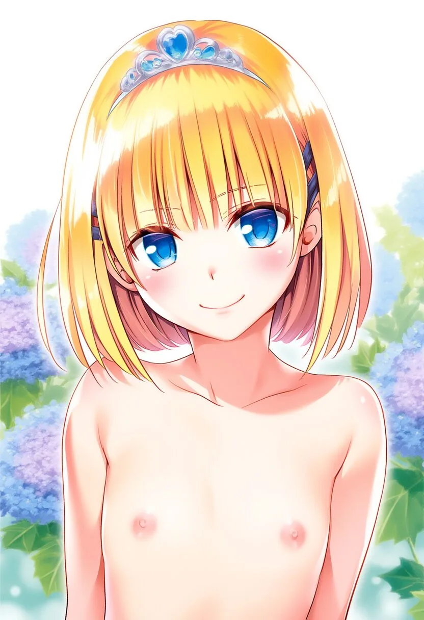 王国の姫は花に囲まれたところで全裸