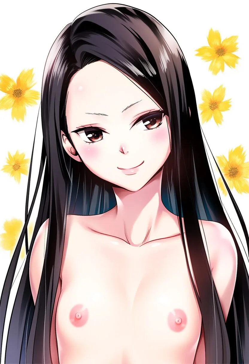 祈守ゆずはは花に囲まれたところで全裸