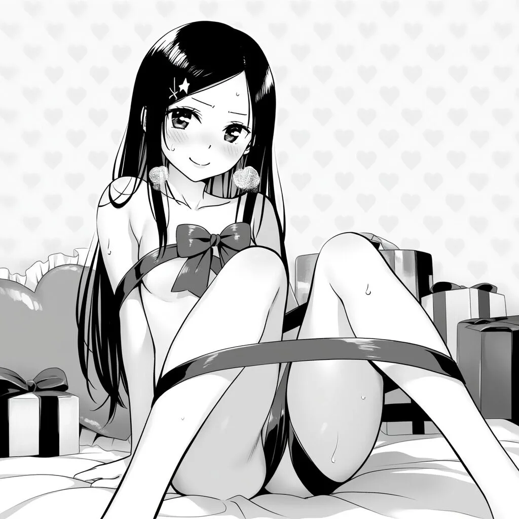 可愛すぎる女子は体にリボンを巻いている