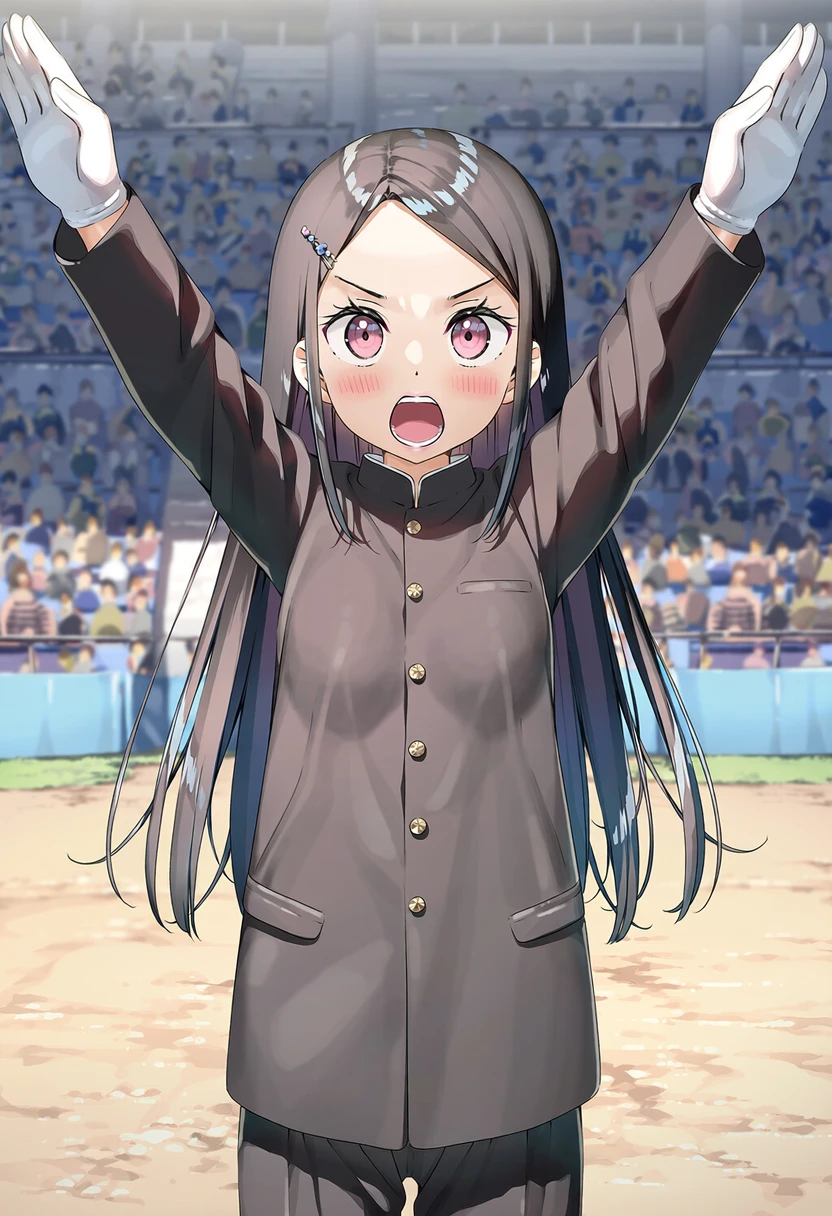 五月女さなは学ラン来て応援してる